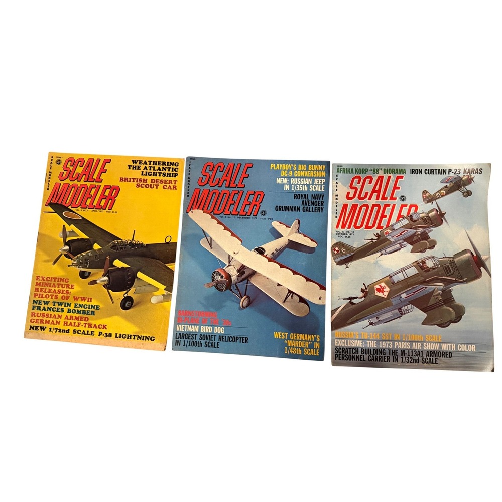 Vintage Scale Modeler Magazine Lot 1973 Issues Vol 8 Military Aircraft Dioramas